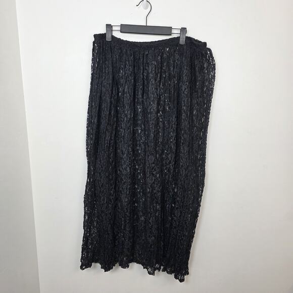 Vintage Express Black Lacey Sheer Gothic 90s Witchy Costume Maxi Skirt Size L - Picture 2 of 7